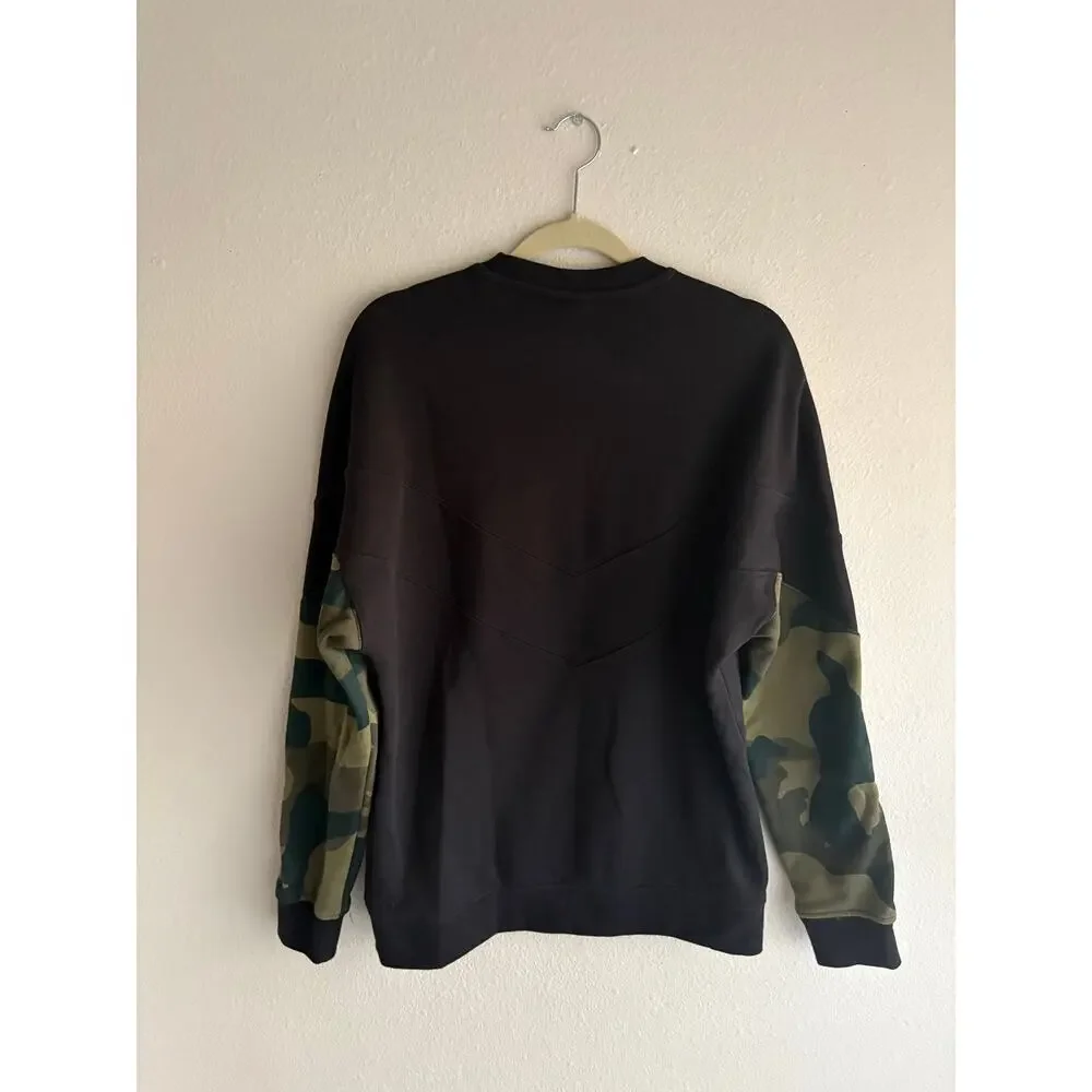 Adidas Originals Black Camo Crew Neck Sweatshirt streetwear sporty skate utility